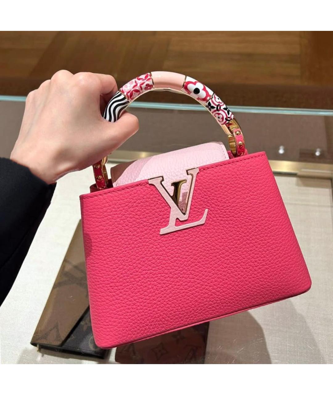 LOUIS VUITTON Розовая кожаная сумка через плечо, фото 6