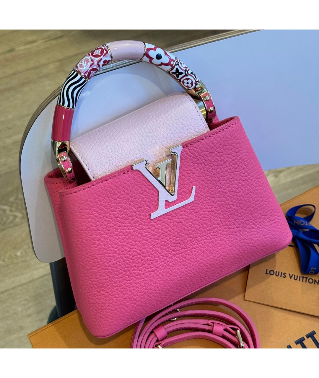 LOUIS VUITTON Розовая кожаная сумка через плечо, фото 6