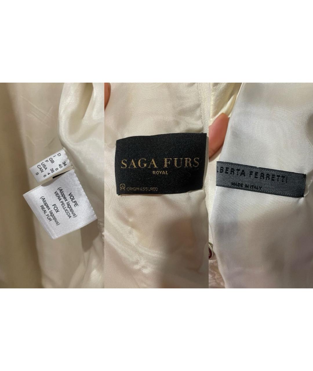 ALBERTA FERRETTI Бежевая меховая шуба, фото 3