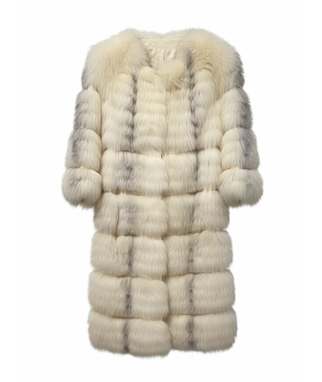 ALBERTA FERRETTI Бежевая меховая шуба, фото 1