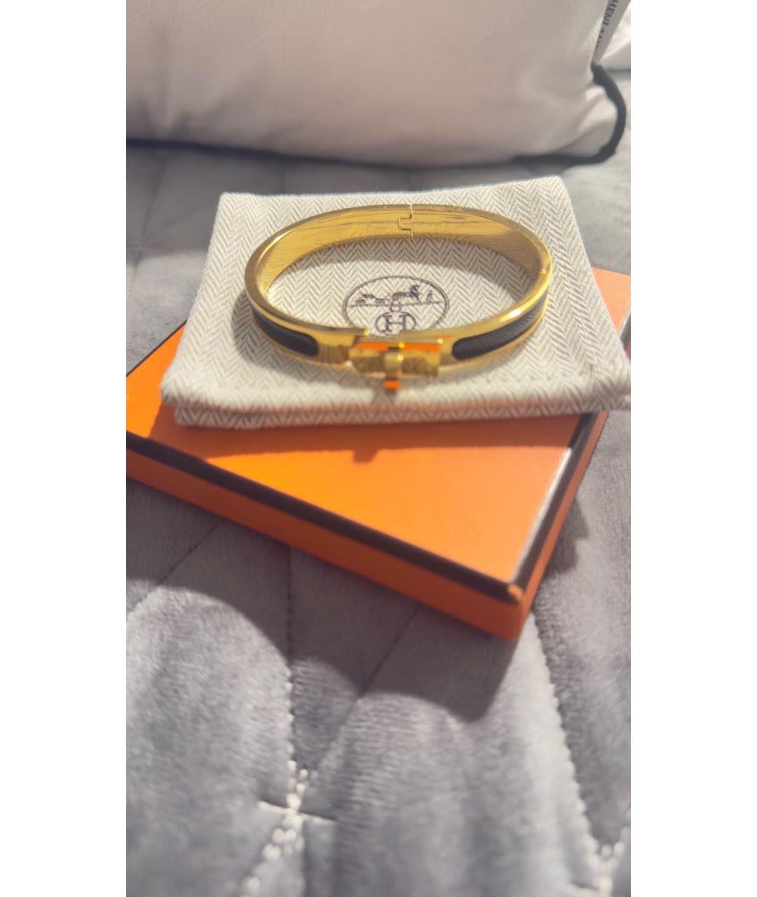 HERMES Золотой металлический браслет, фото 4