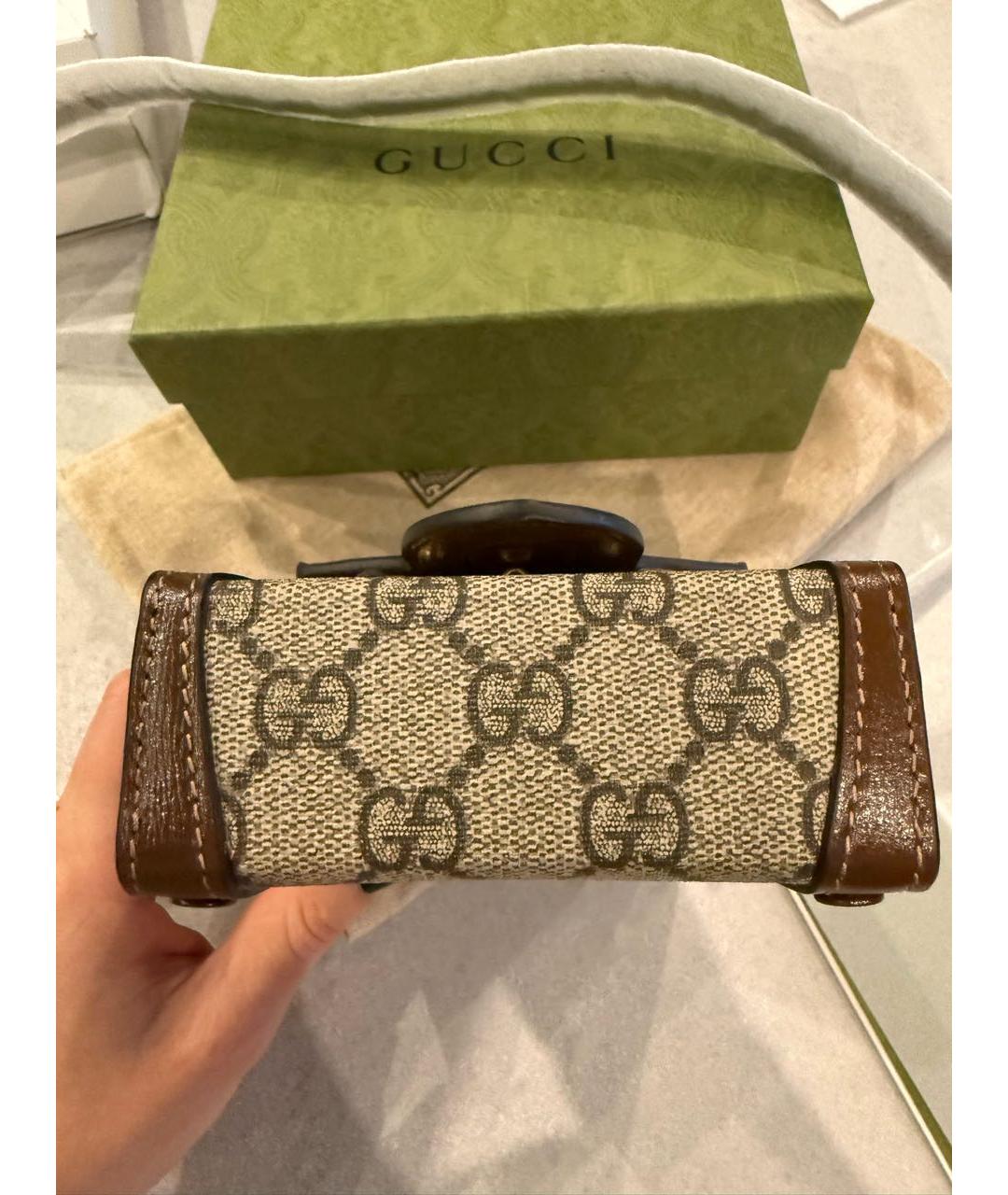 GUCCI Коричневая тканевая сумка через плечо, фото 5