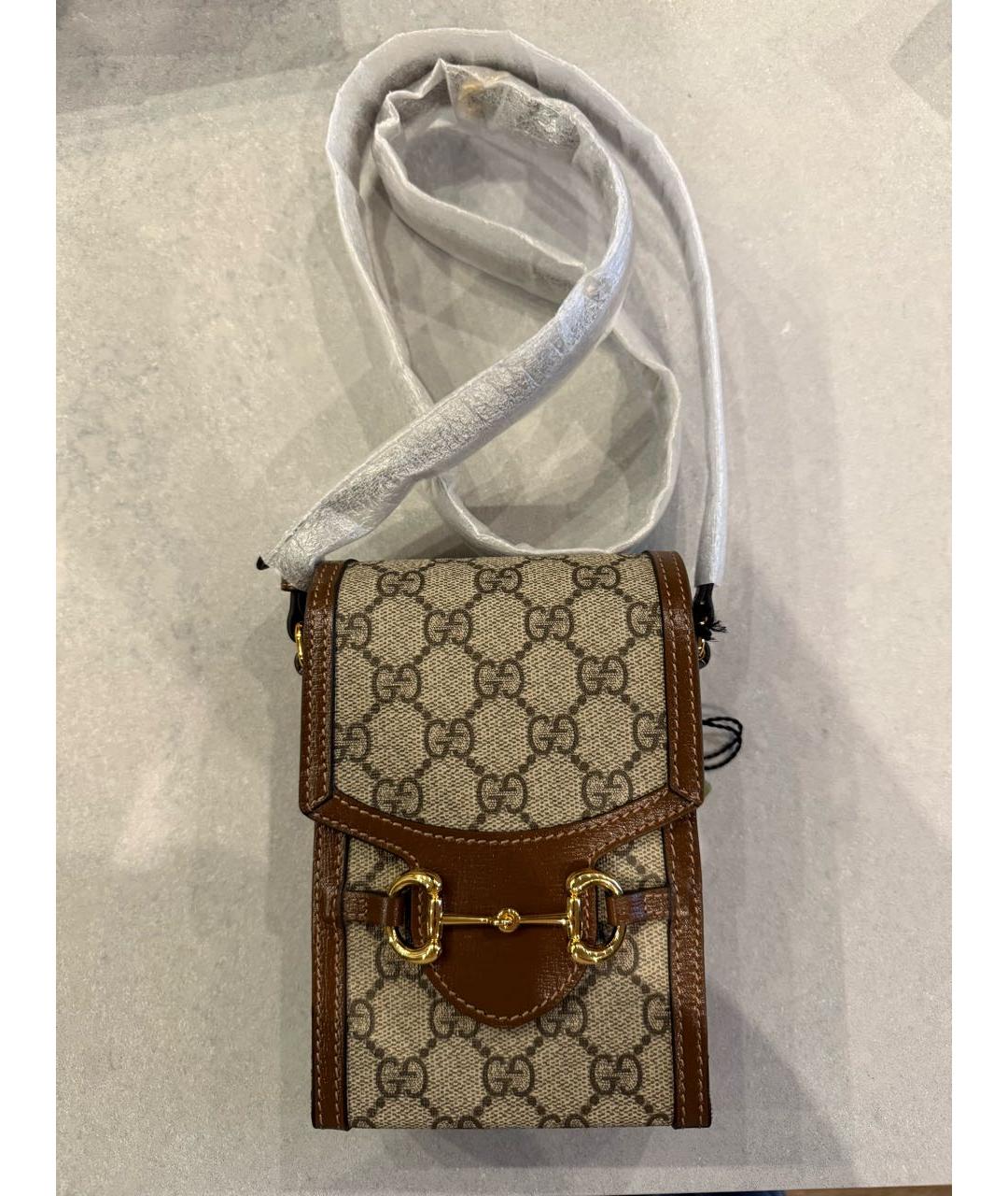 GUCCI Коричневая тканевая сумка через плечо, фото 9