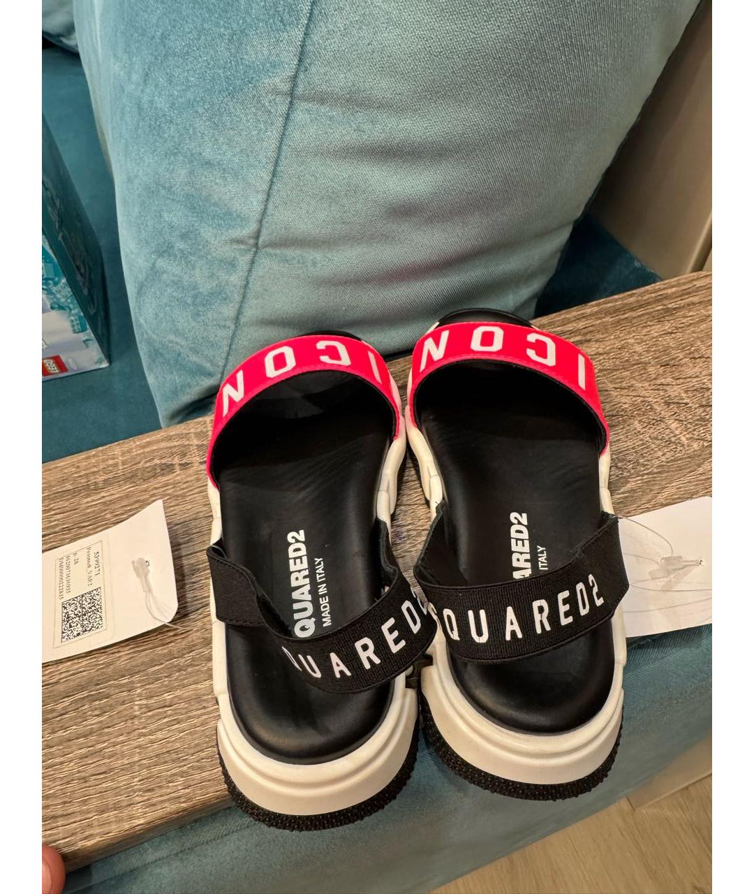 DSQUARED2 Розовые кожаные сандалии и шлепанцы, фото 3