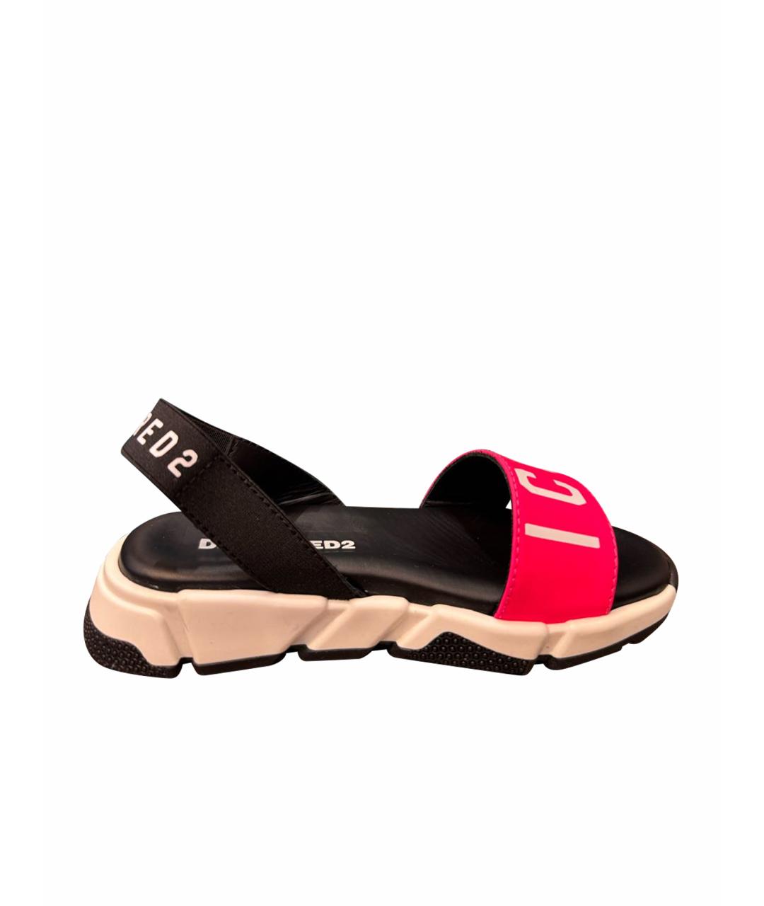 DSQUARED2 Розовые кожаные сандалии и шлепанцы, фото 1