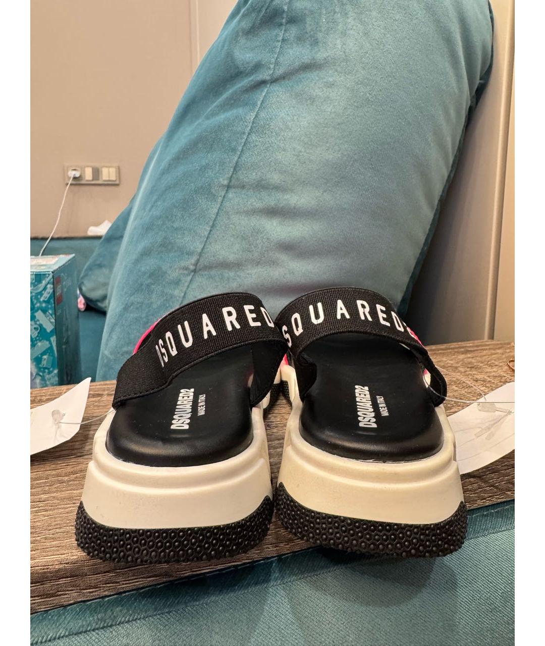 DSQUARED2 Розовые кожаные сандалии и шлепанцы, фото 4