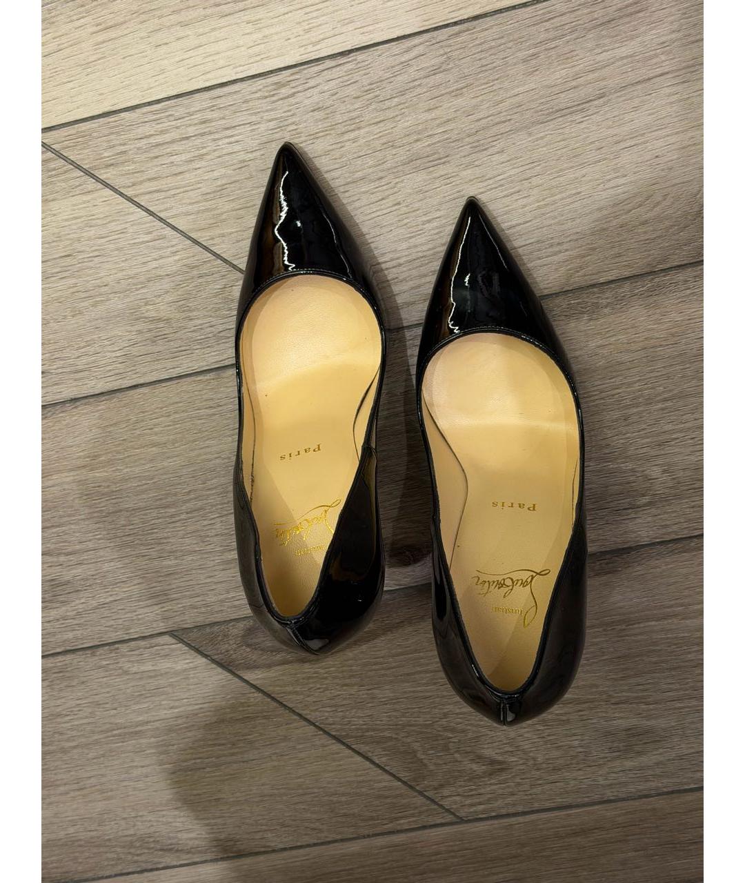 CHRISTIAN LOUBOUTIN Черные кожаные туфли, фото 2