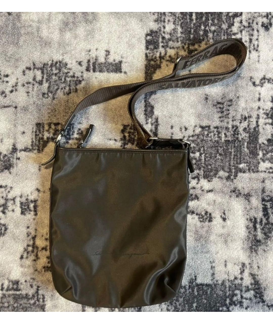 FERRAGAMO Коричневая тканевая сумка на плечо, фото 5