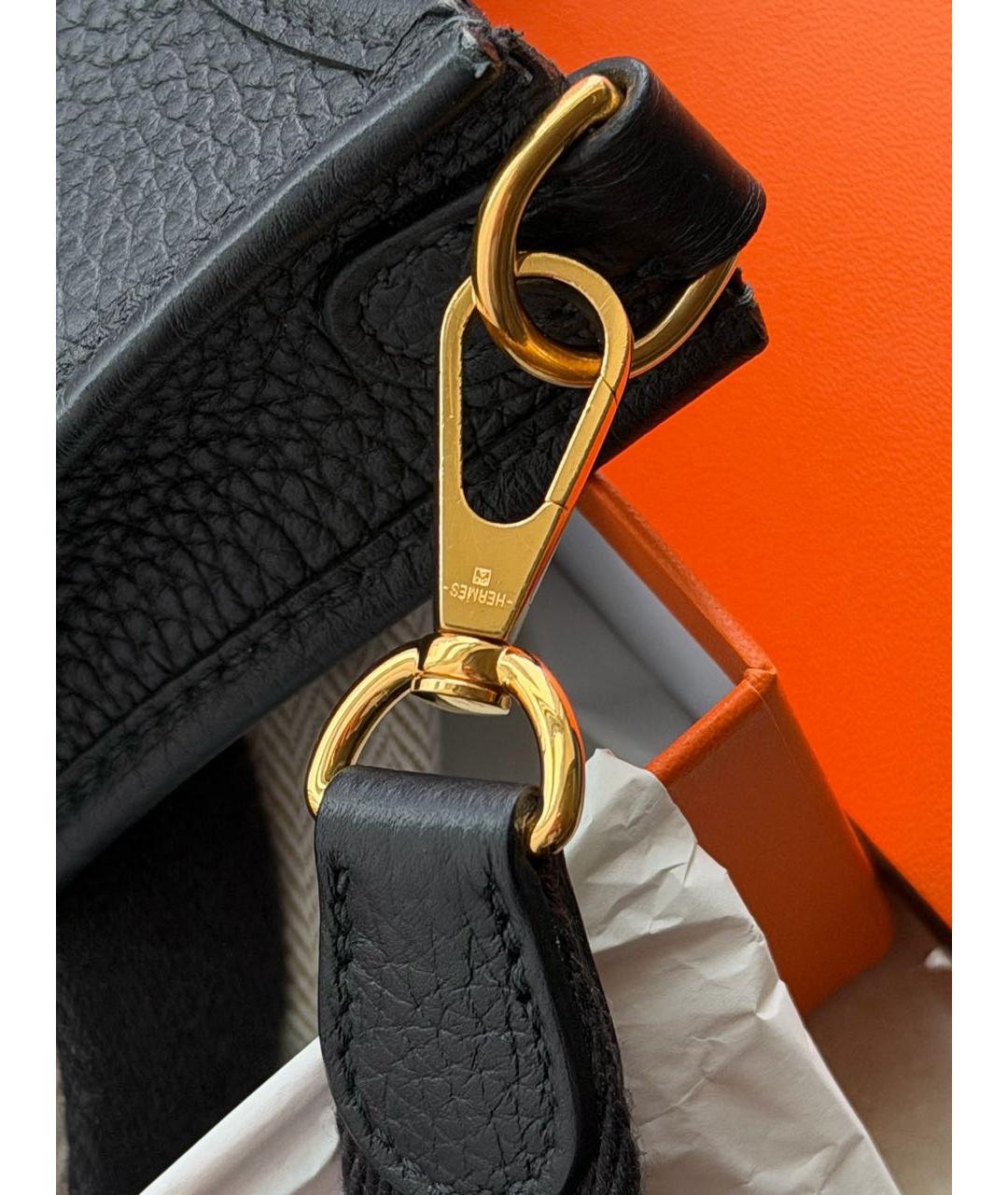 HERMES Темно-синяя кожаная сумка через плечо, фото 3