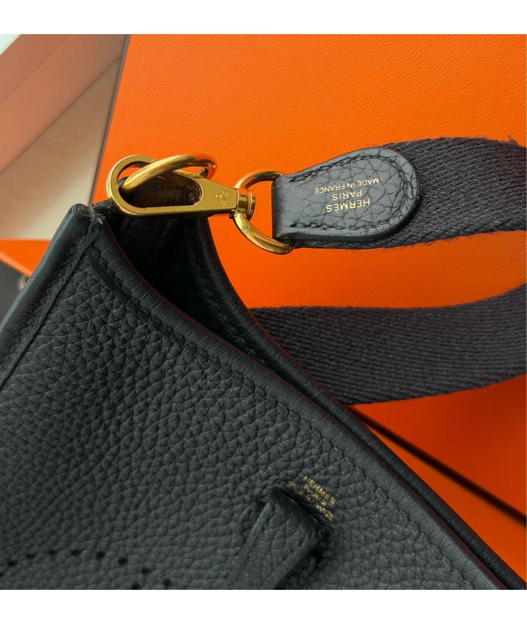 HERMES Темно-синяя кожаная сумка через плечо, фото 2