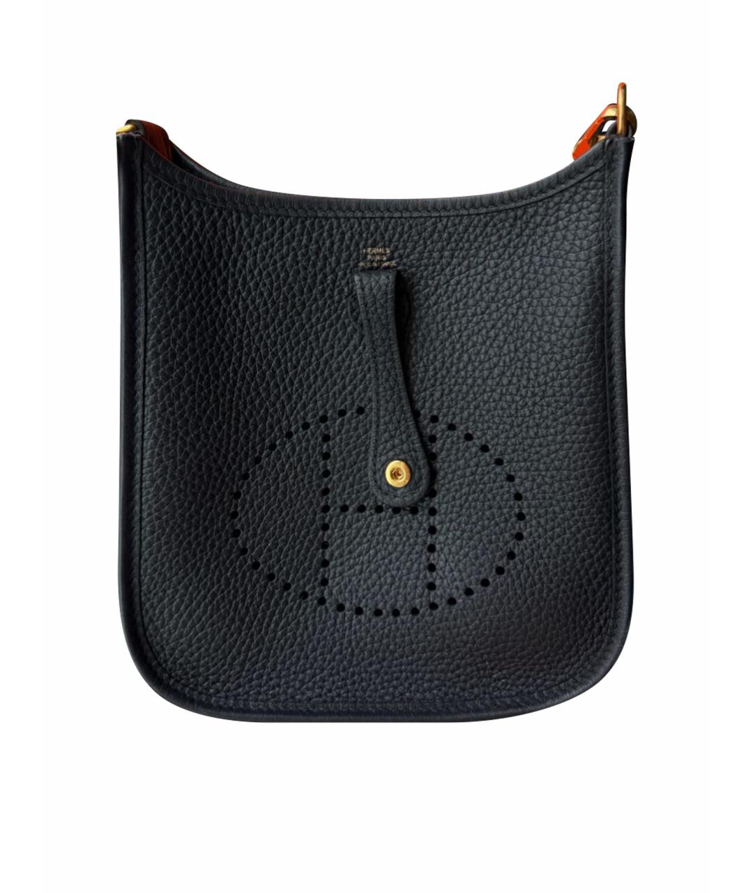 HERMES Темно-синяя кожаная сумка через плечо, фото 1