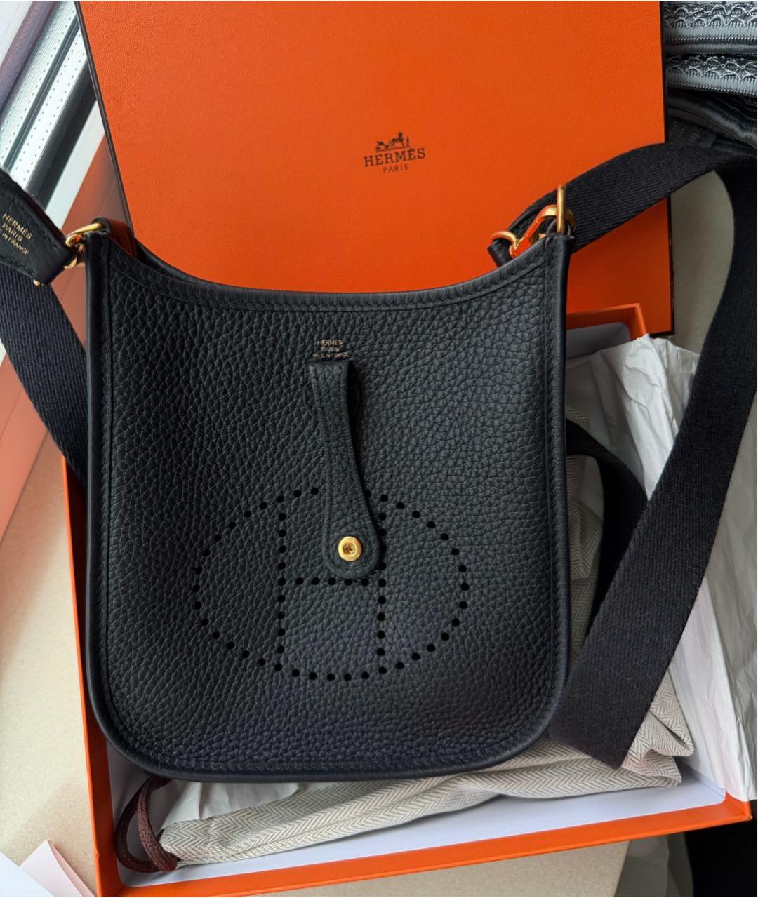 HERMES Темно-синяя кожаная сумка через плечо, фото 7