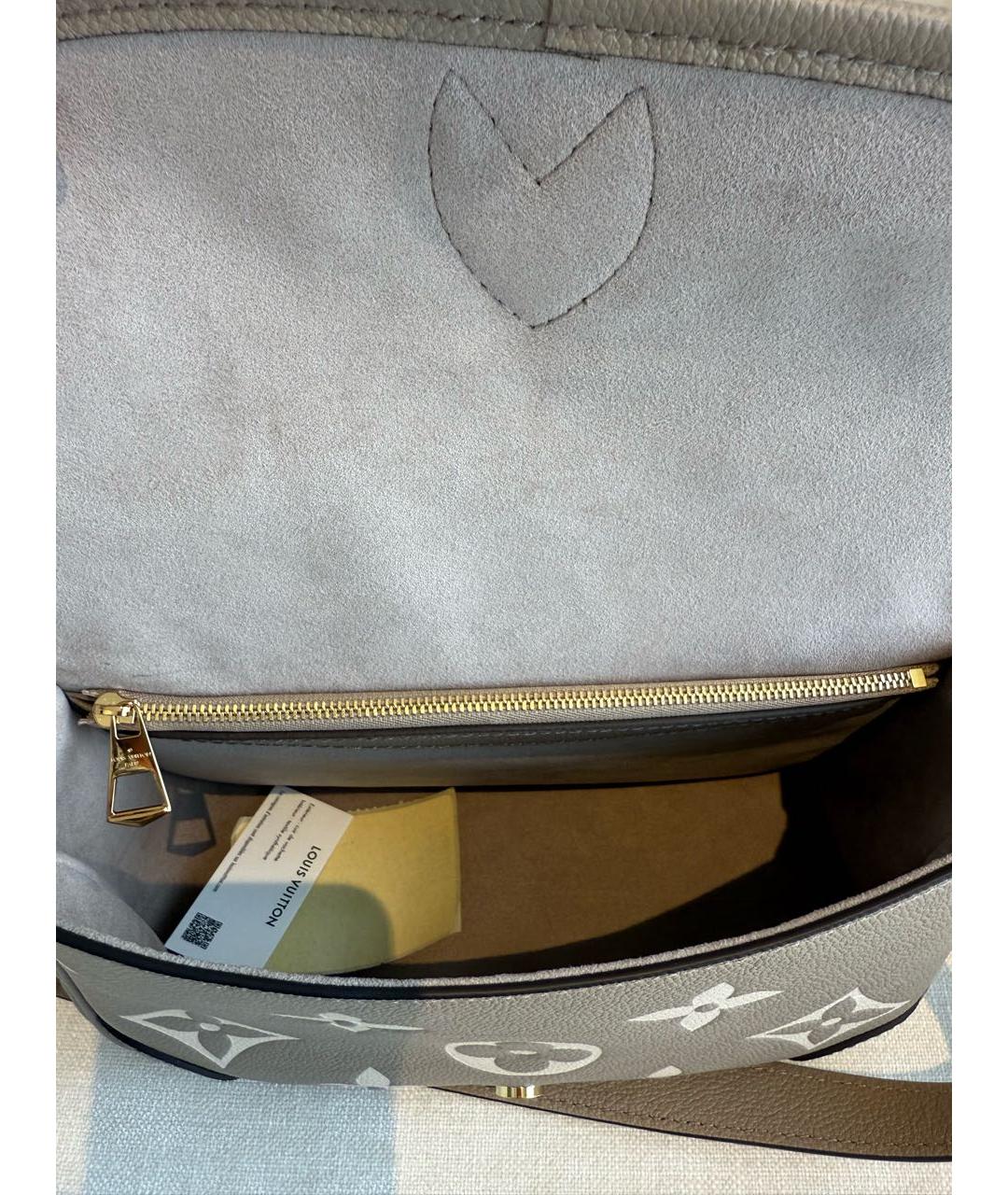 LOUIS VUITTON Серая кожаная сумка через плечо, фото 4