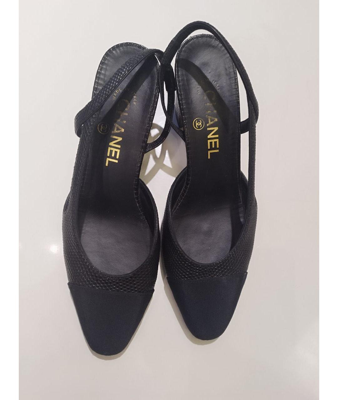 CHANEL Черные кожаные туфли, фото 6