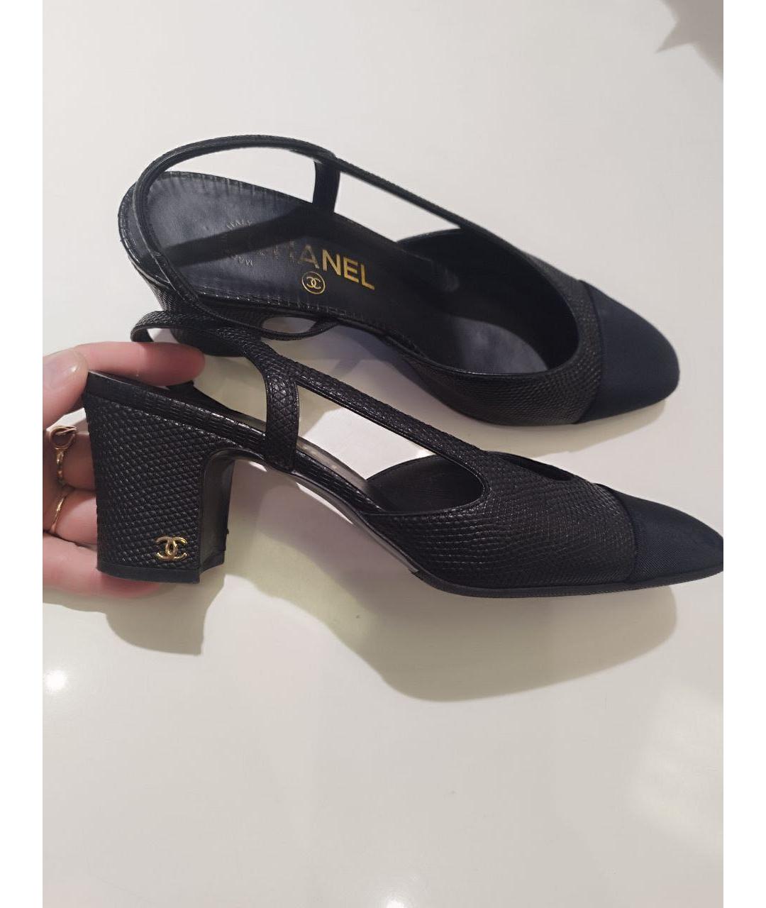 CHANEL Черные кожаные туфли, фото 5