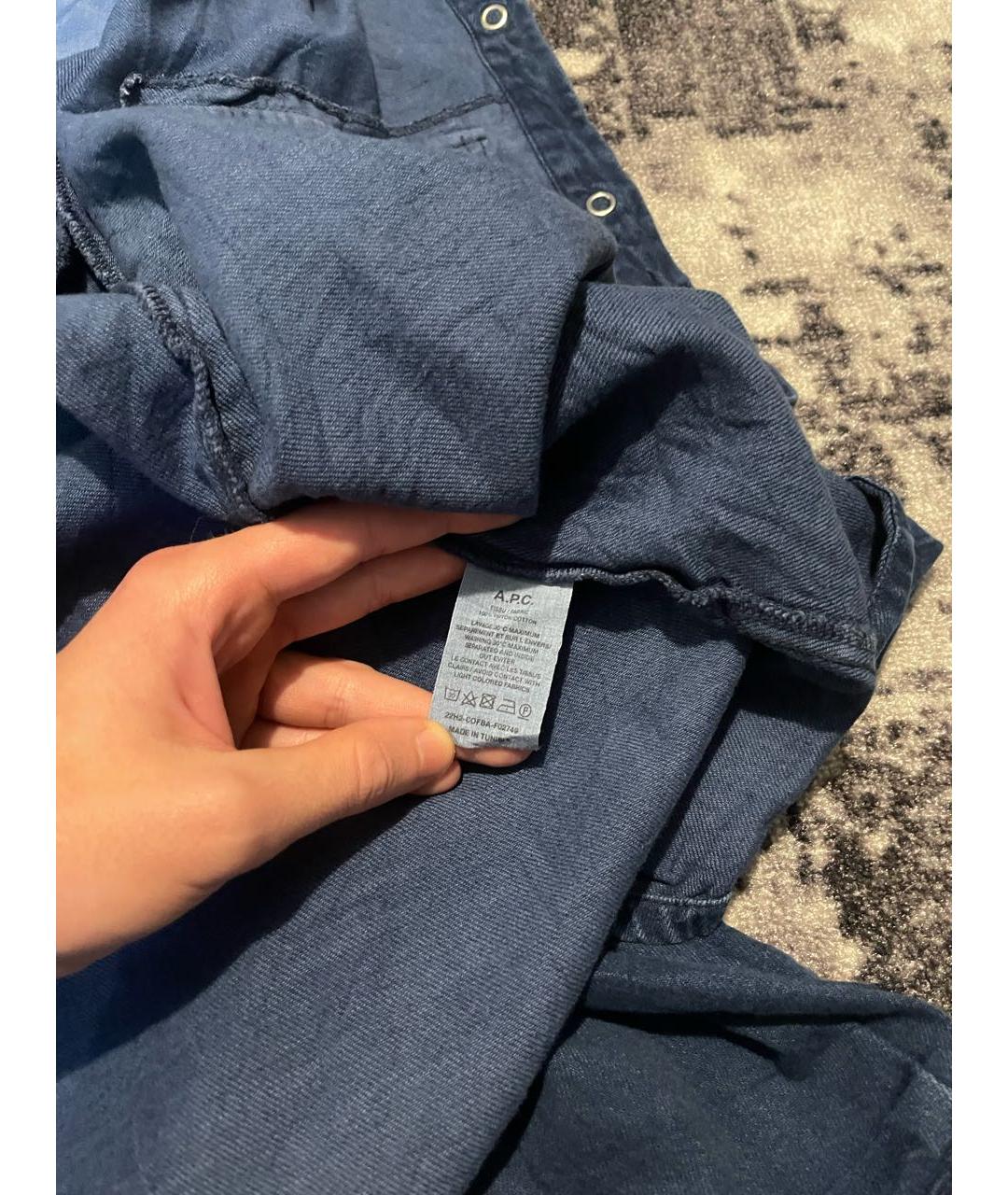 A.P.C. Темно-синяя хлопковая рубашка, фото 4