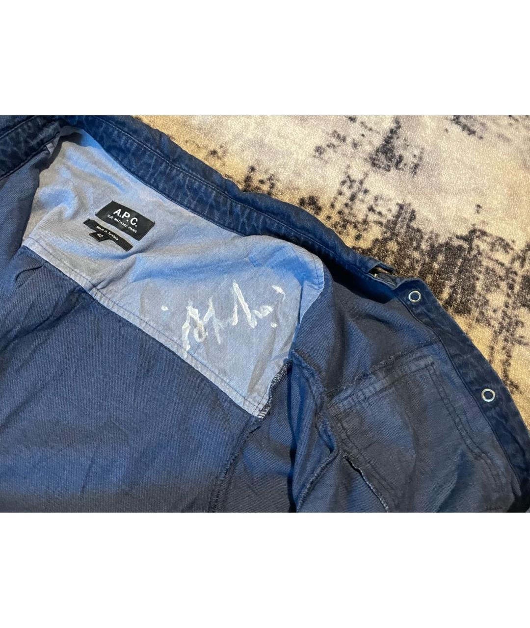 A.P.C. Темно-синяя хлопковая рубашка, фото 6