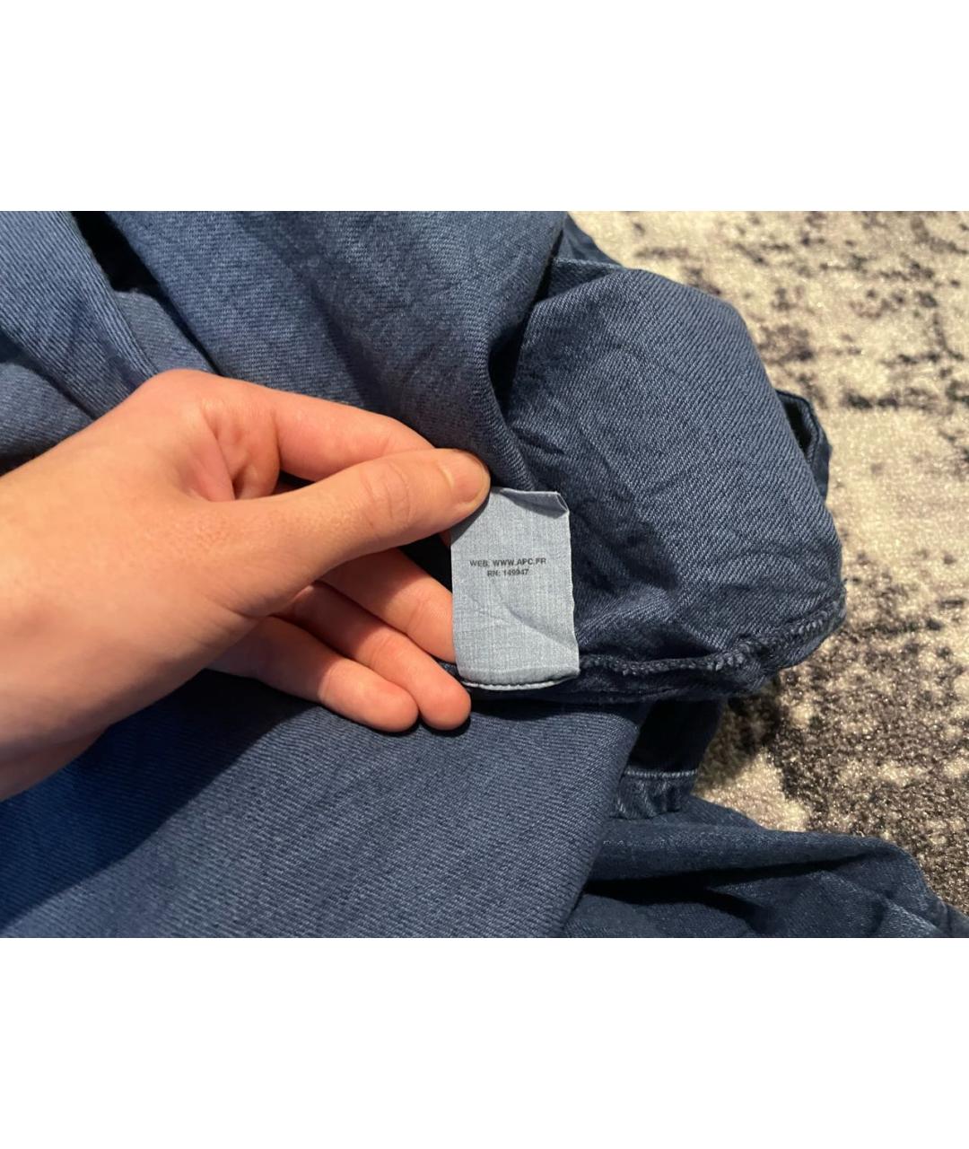 A.P.C. Темно-синяя хлопковая рубашка, фото 5