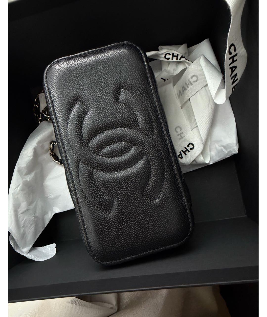CHANEL Черная кожаная сумка через плечо, фото 3