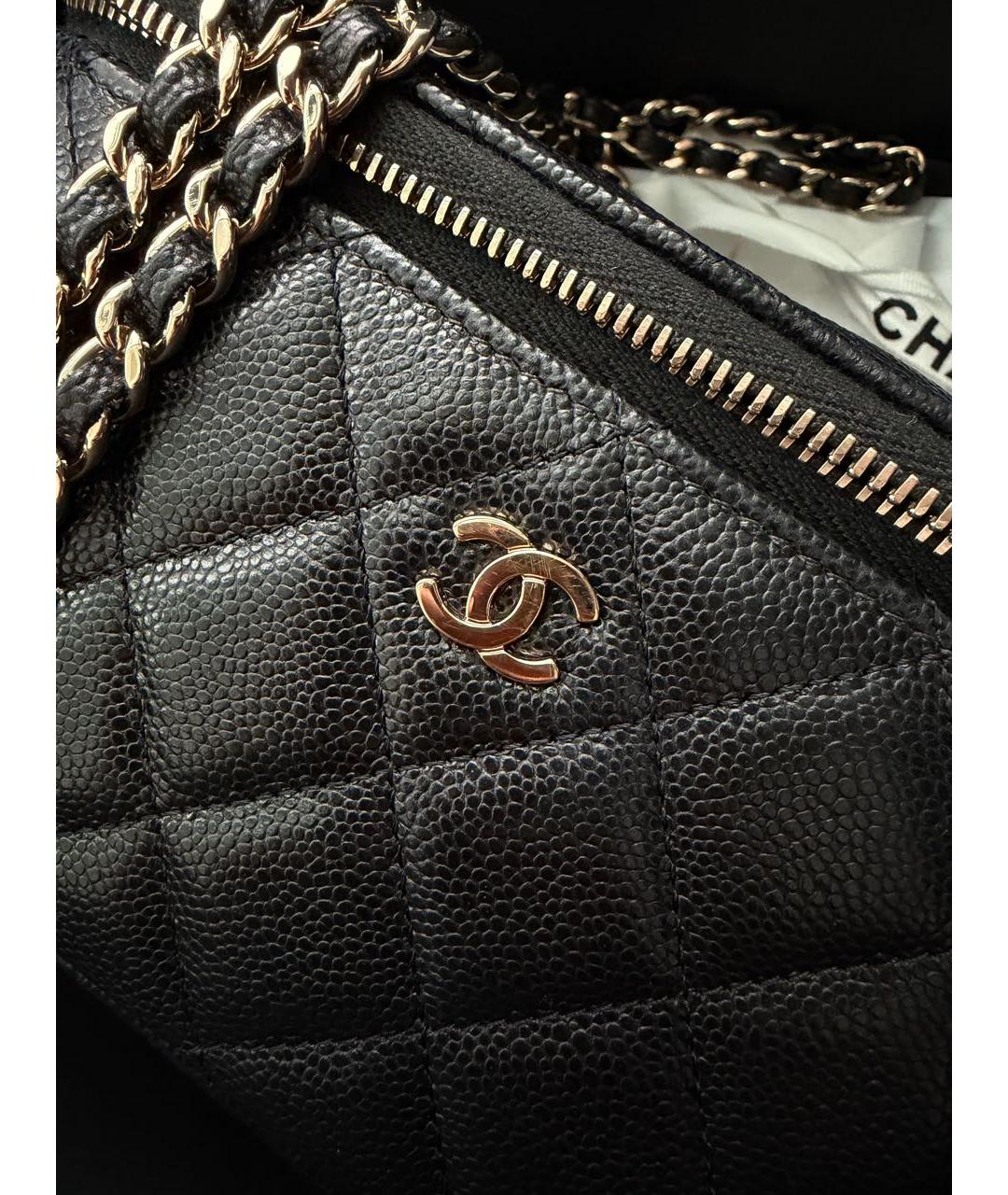 CHANEL Черная кожаная сумка через плечо, фото 2