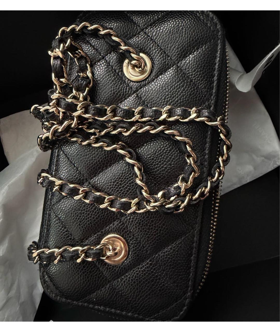 CHANEL Черная кожаная сумка через плечо, фото 4