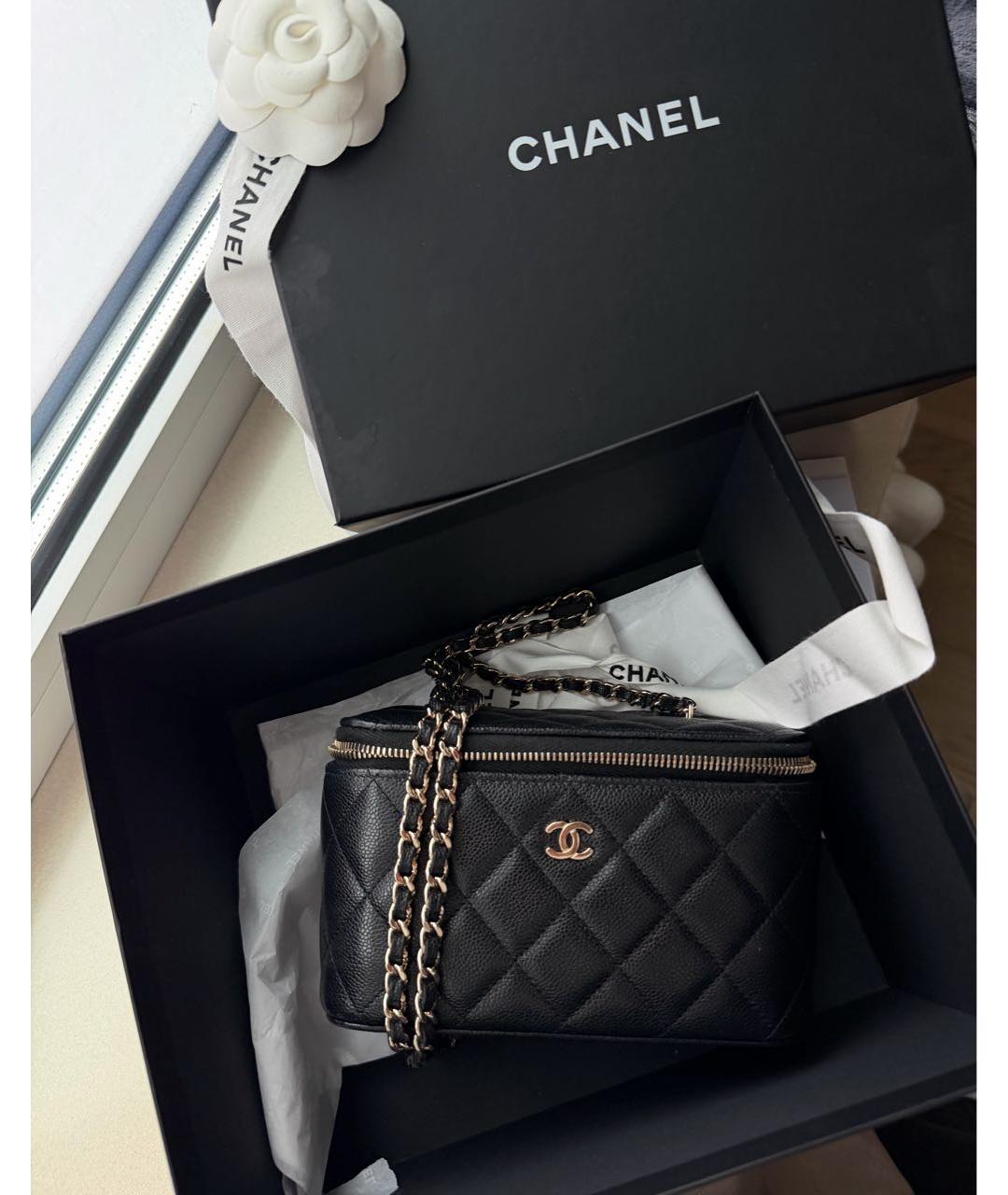 CHANEL Черная кожаная сумка через плечо, фото 7
