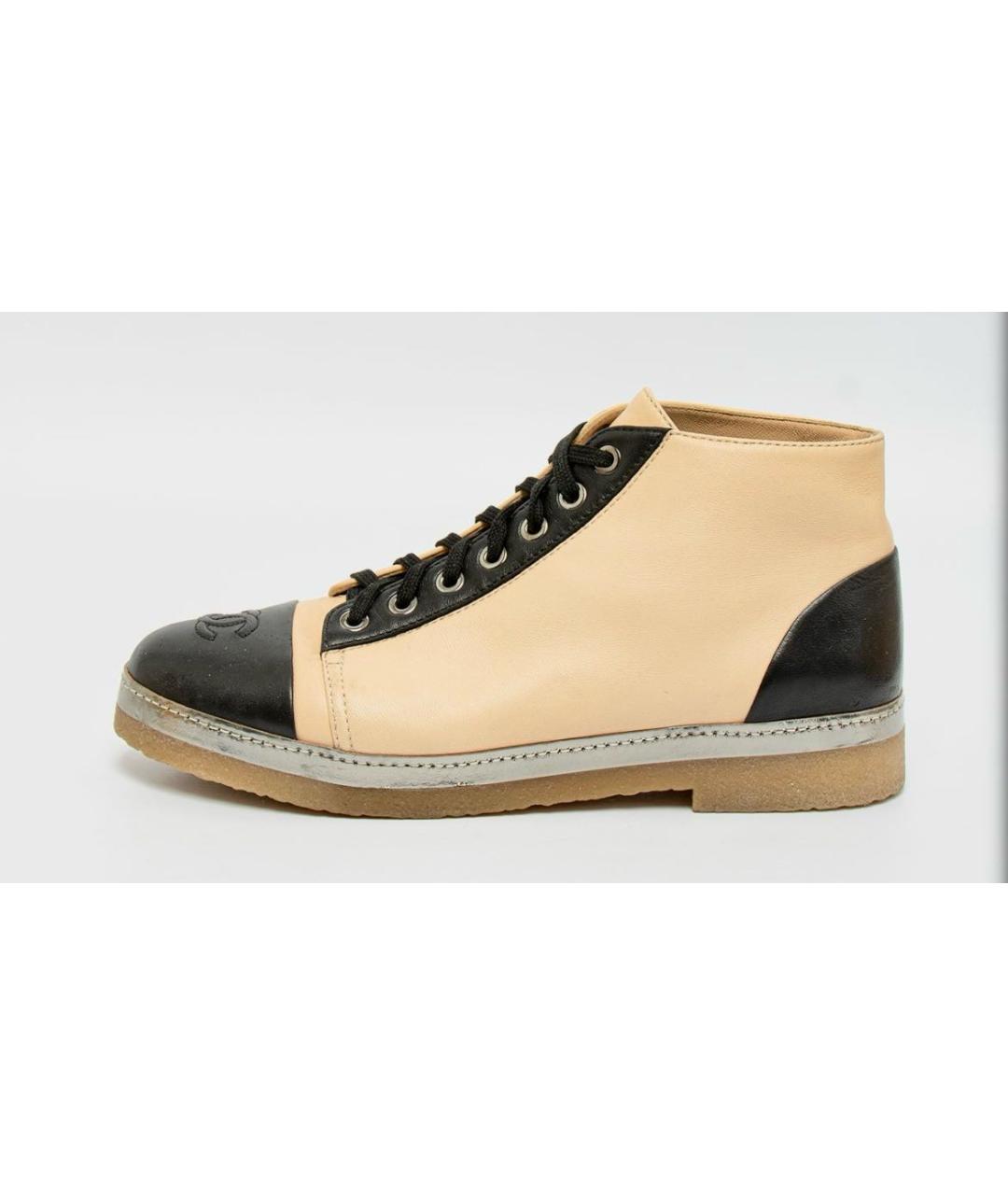 CHANEL Бежевые кожаные полусапоги, фото 4