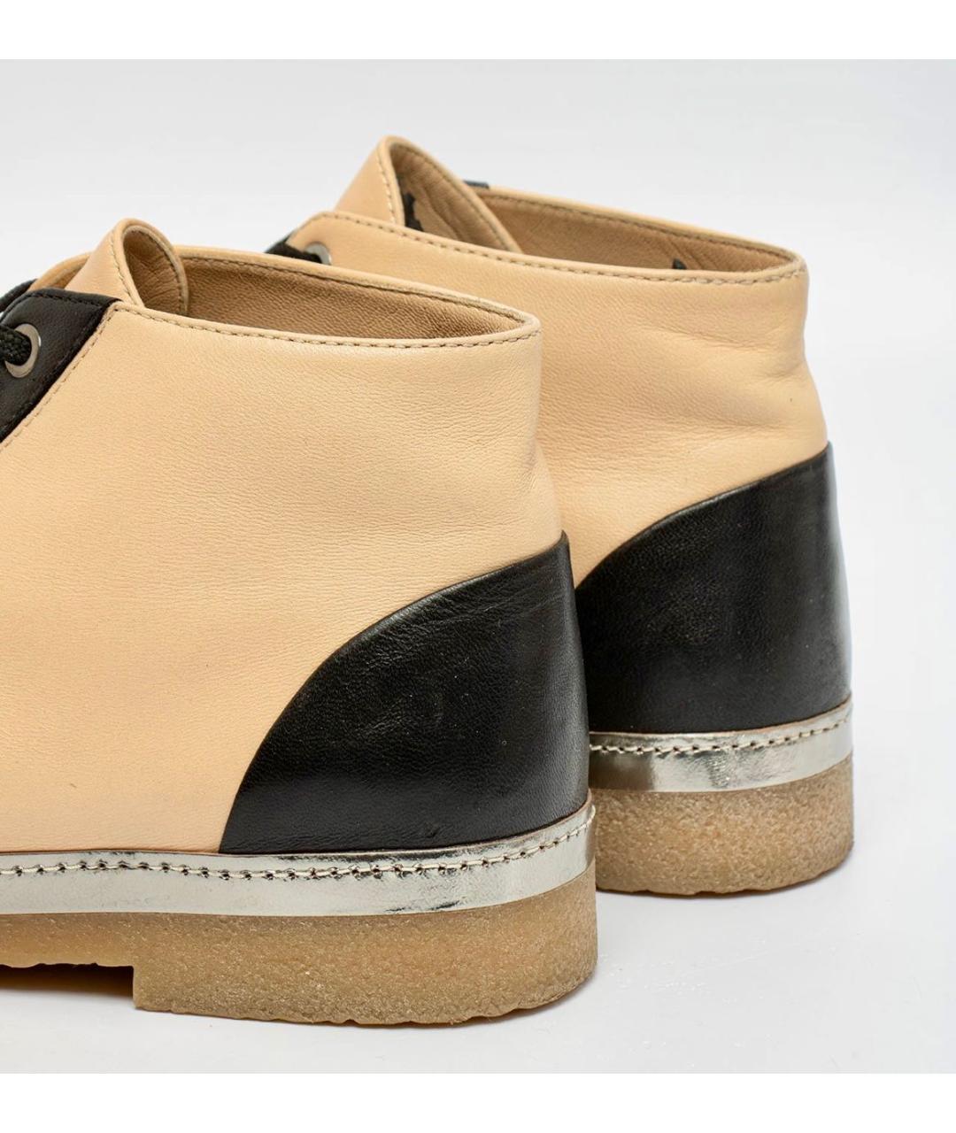 CHANEL Бежевые кожаные полусапоги, фото 5