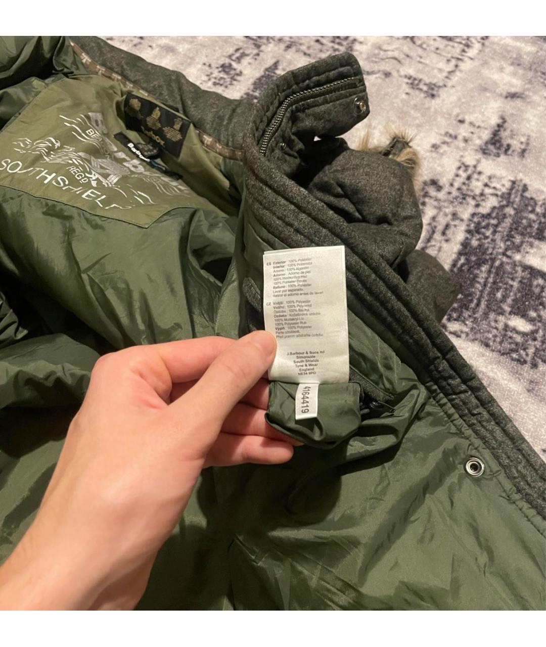 BARBOUR Зеленые полиэстеровое пальто, фото 7