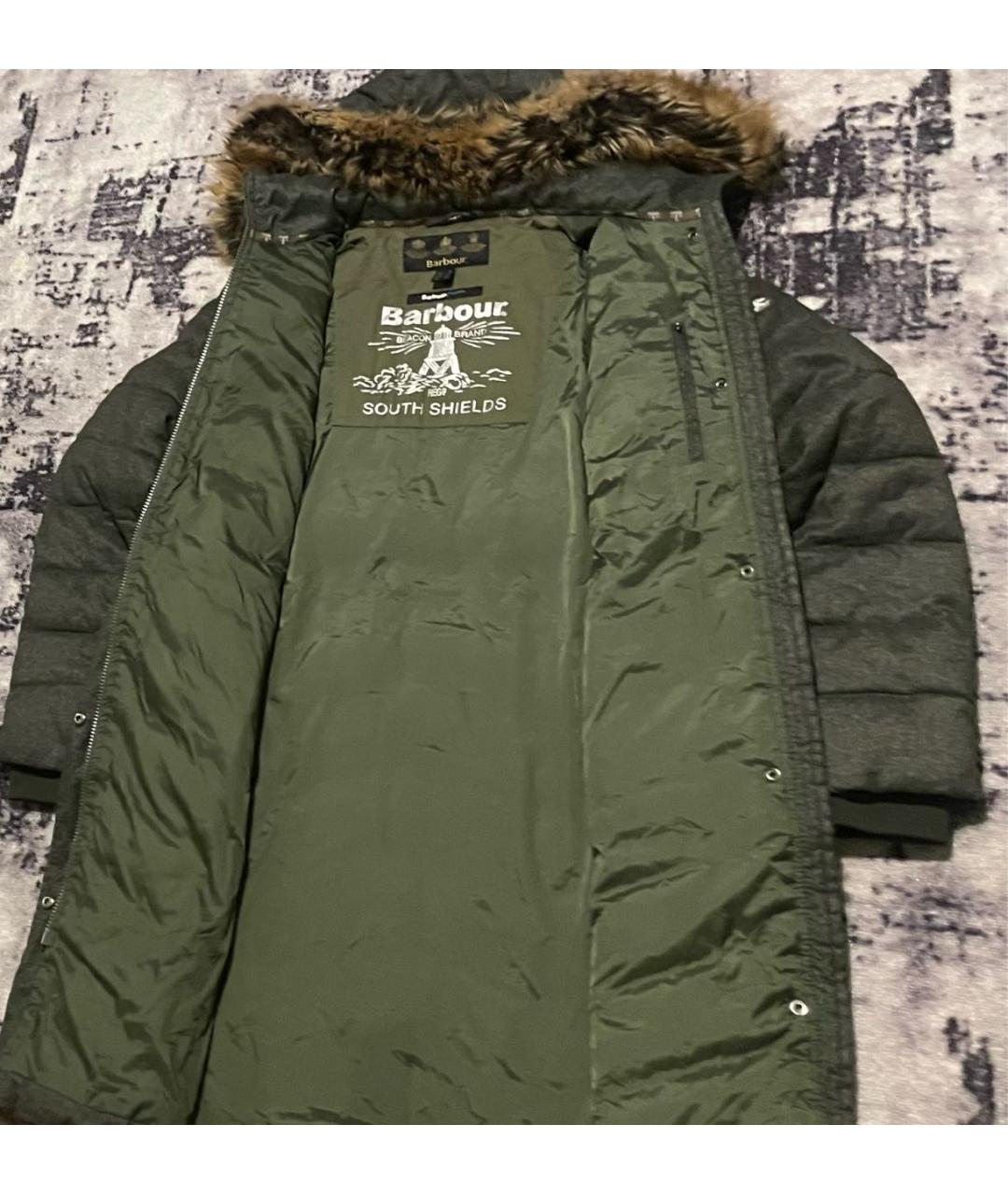 BARBOUR Зеленые полиэстеровое пальто, фото 2