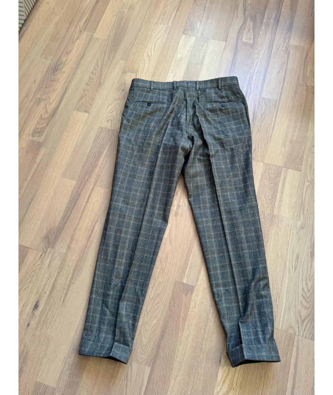 ISAIA Антрацитовые шерстяные классические брюки, фото 2