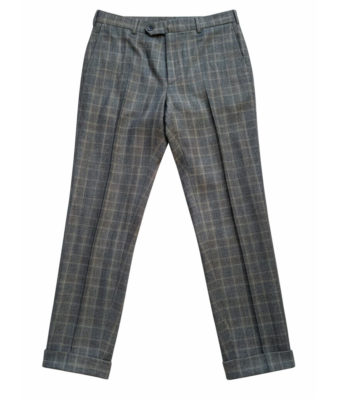 ISAIA Антрацитовые шерстяные классические брюки, фото 7