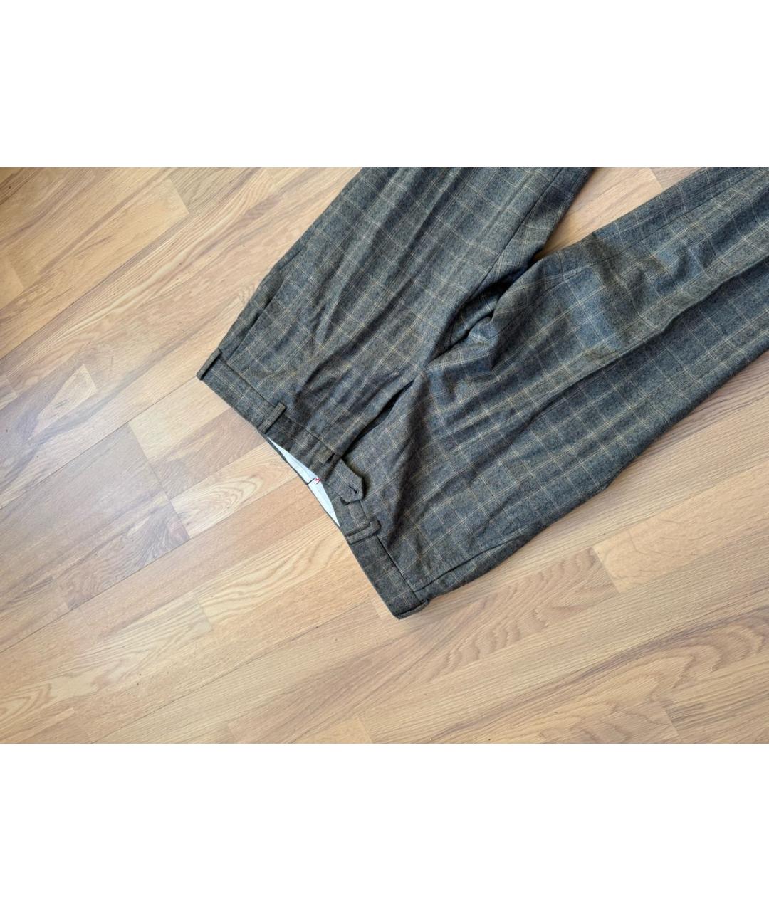 ISAIA Антрацитовые шерстяные классические брюки, фото 6