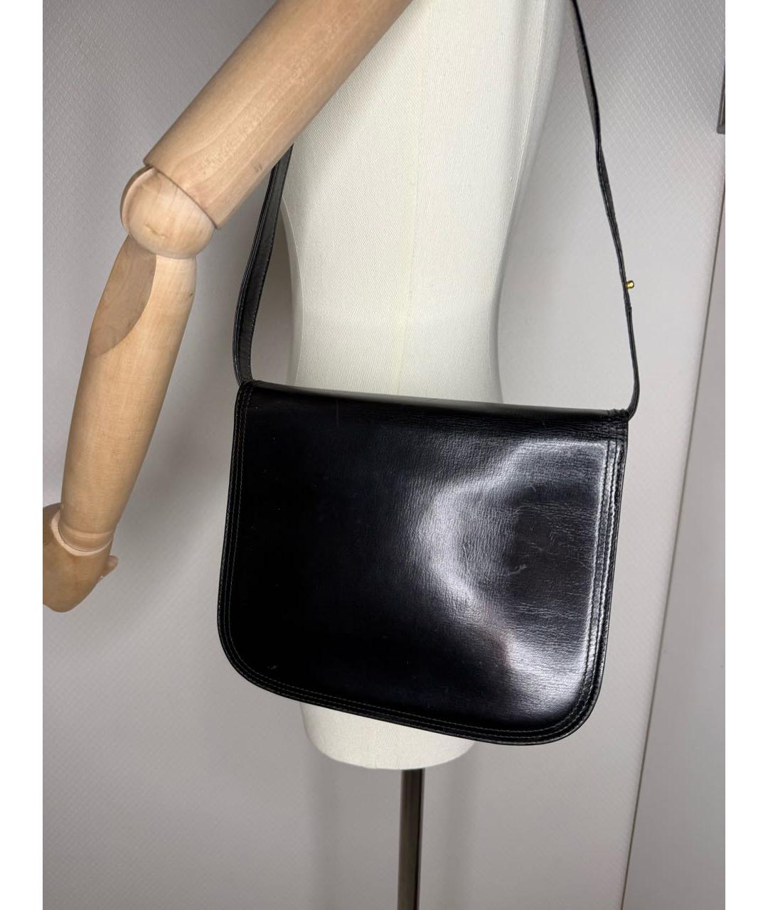 SAINT LAURENT Черная кожаная сумка с короткими ручками, фото 4
