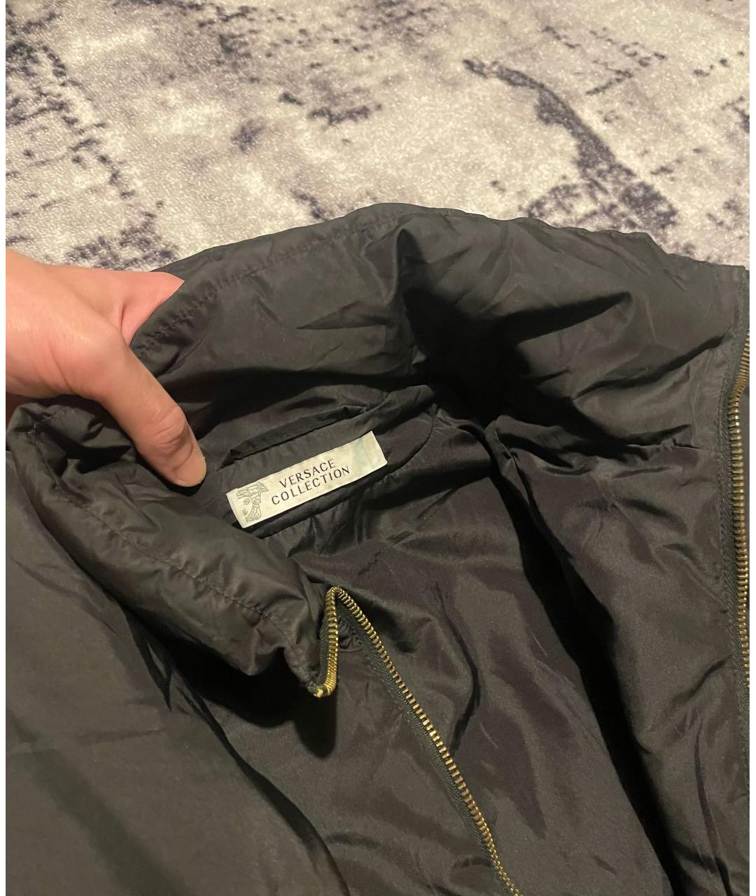 VERSACE COLLECTION Черный полиэстеровый пуховик, фото 7