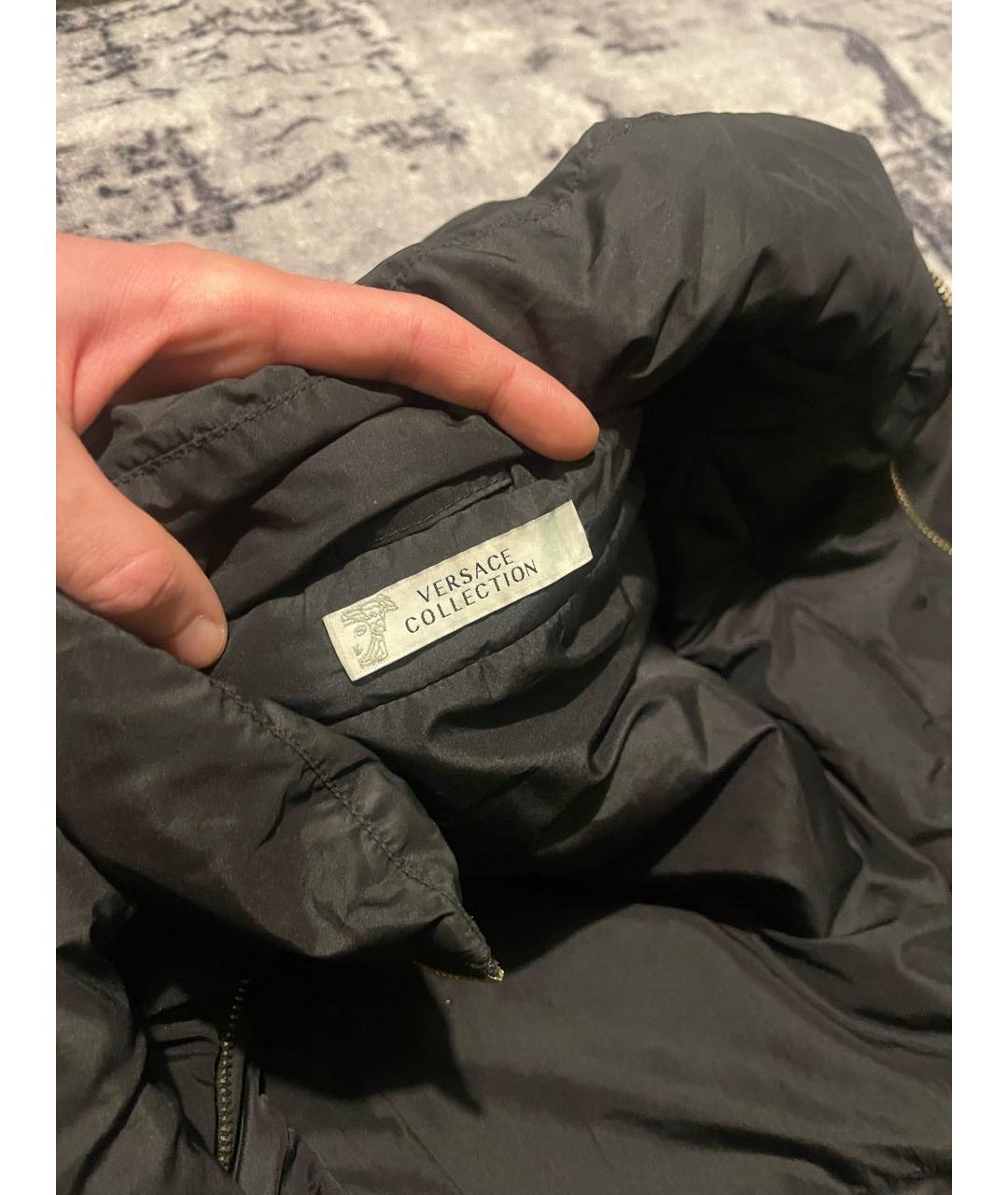 VERSACE COLLECTION Черный полиэстеровый пуховик, фото 6