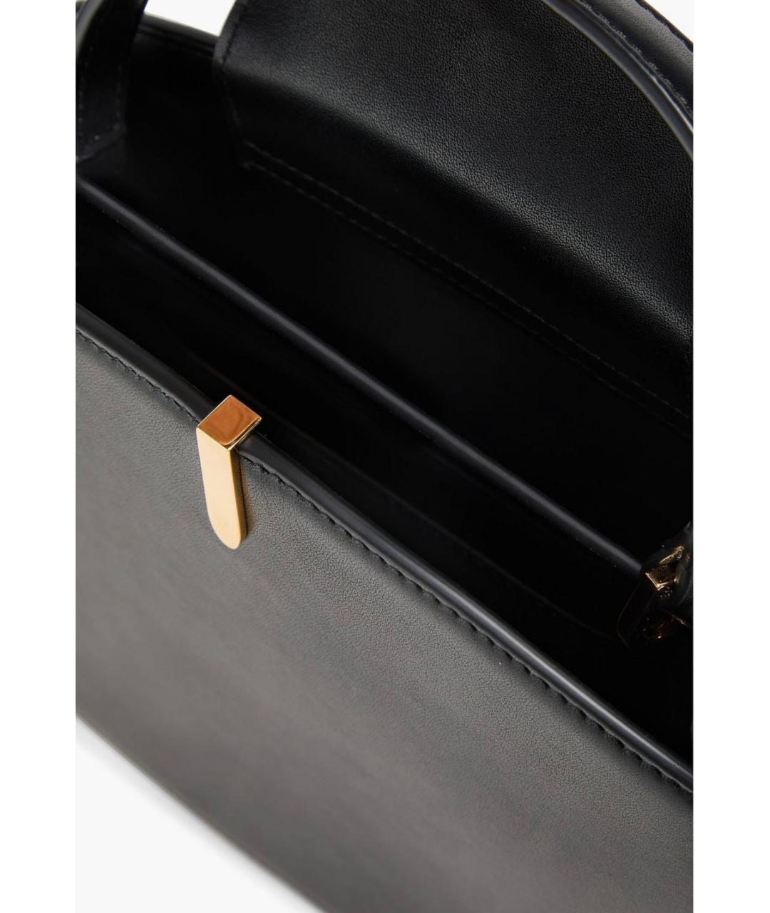 Savette Черная кожаная сумка с короткими ручками, фото 4