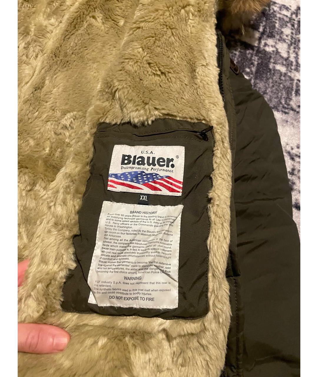 BLAUER Хаки полиэстеровая парка, фото 6