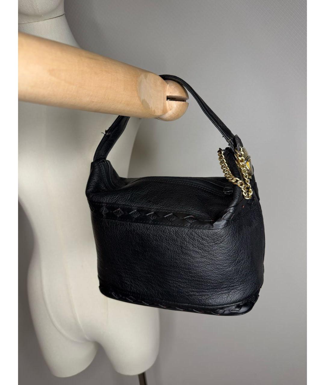 SAINT LAURENT Черная кожаная сумка с короткими ручками, фото 9