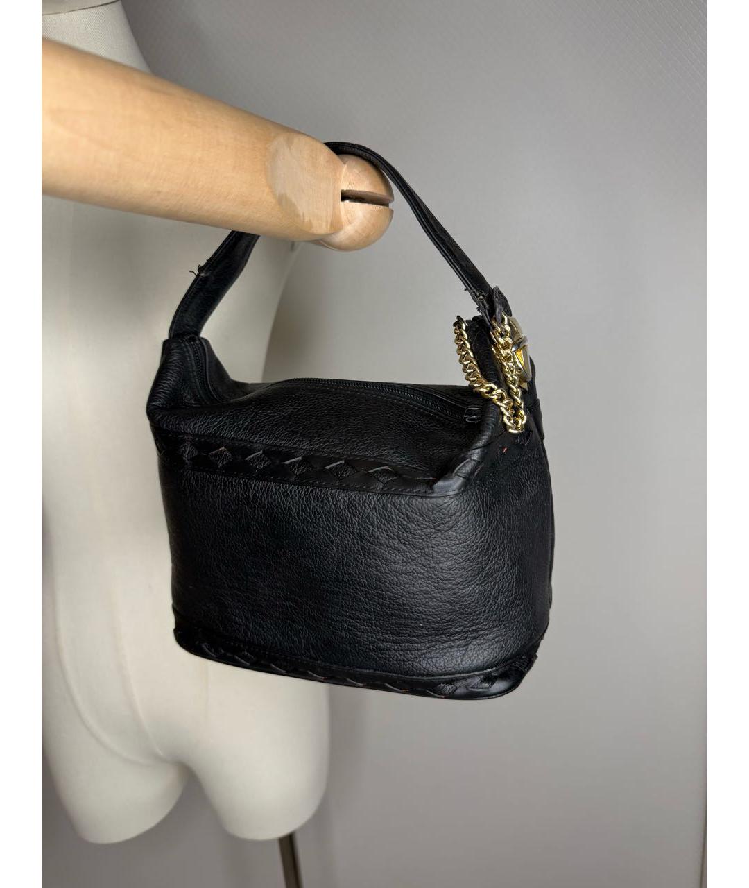 SAINT LAURENT Черная кожаная сумка с короткими ручками, фото 6