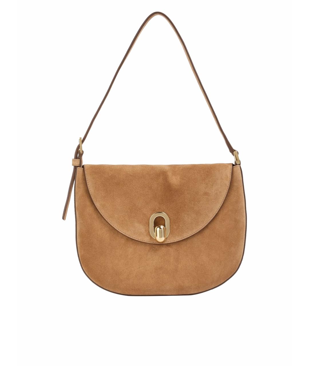 Savette Коричневая замшевая сумка с короткими ручками, фото 1