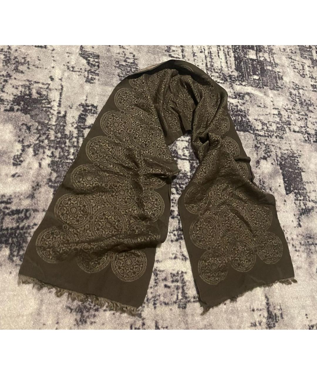 ZZEGNA Коричневый шелковый шарф, фото 3