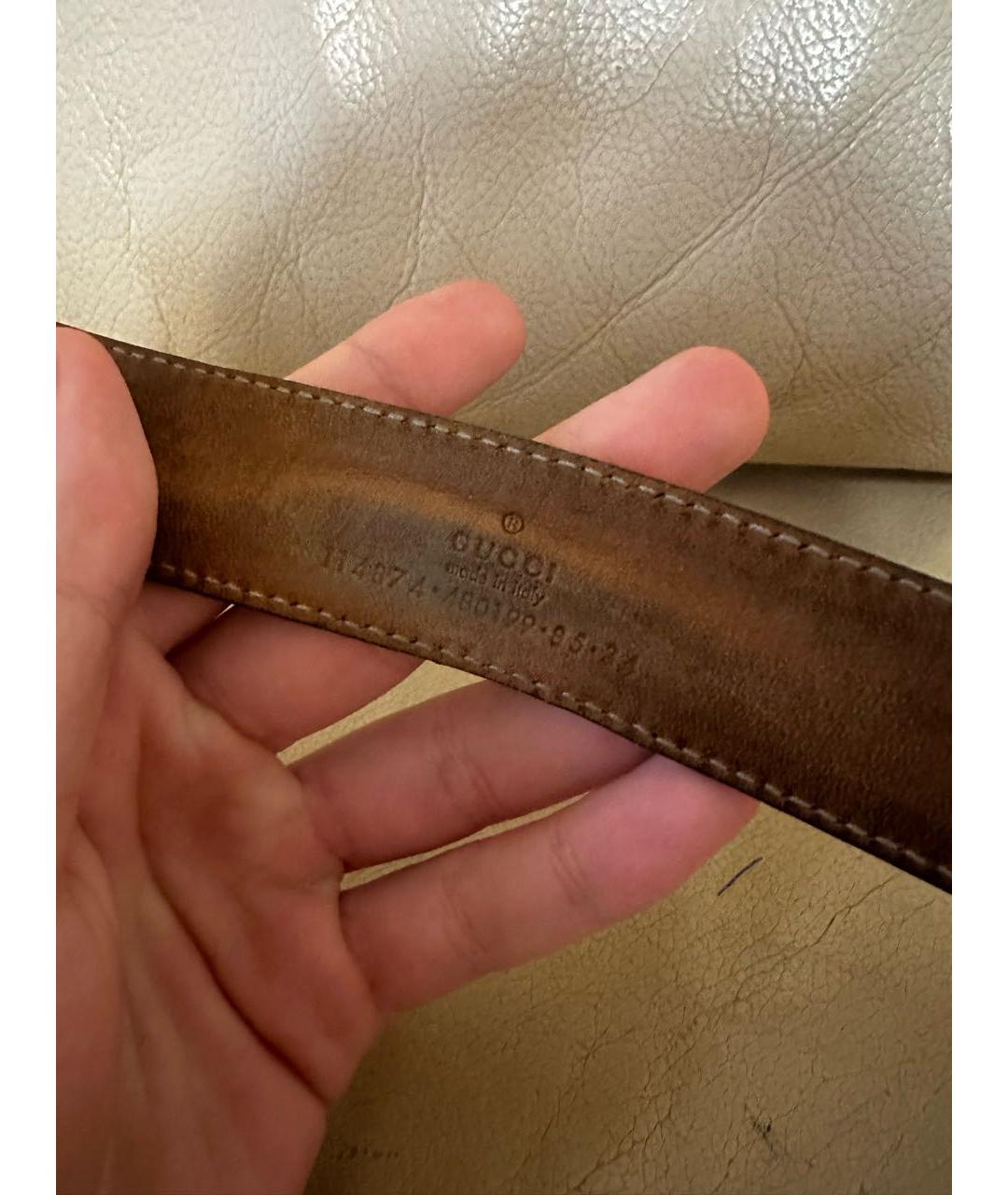 GUCCI Коричневый кожаный ремень, фото 3