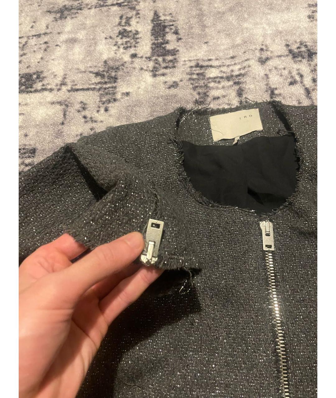 IRO Антрацитовый хлопковый кардиган, фото 3
