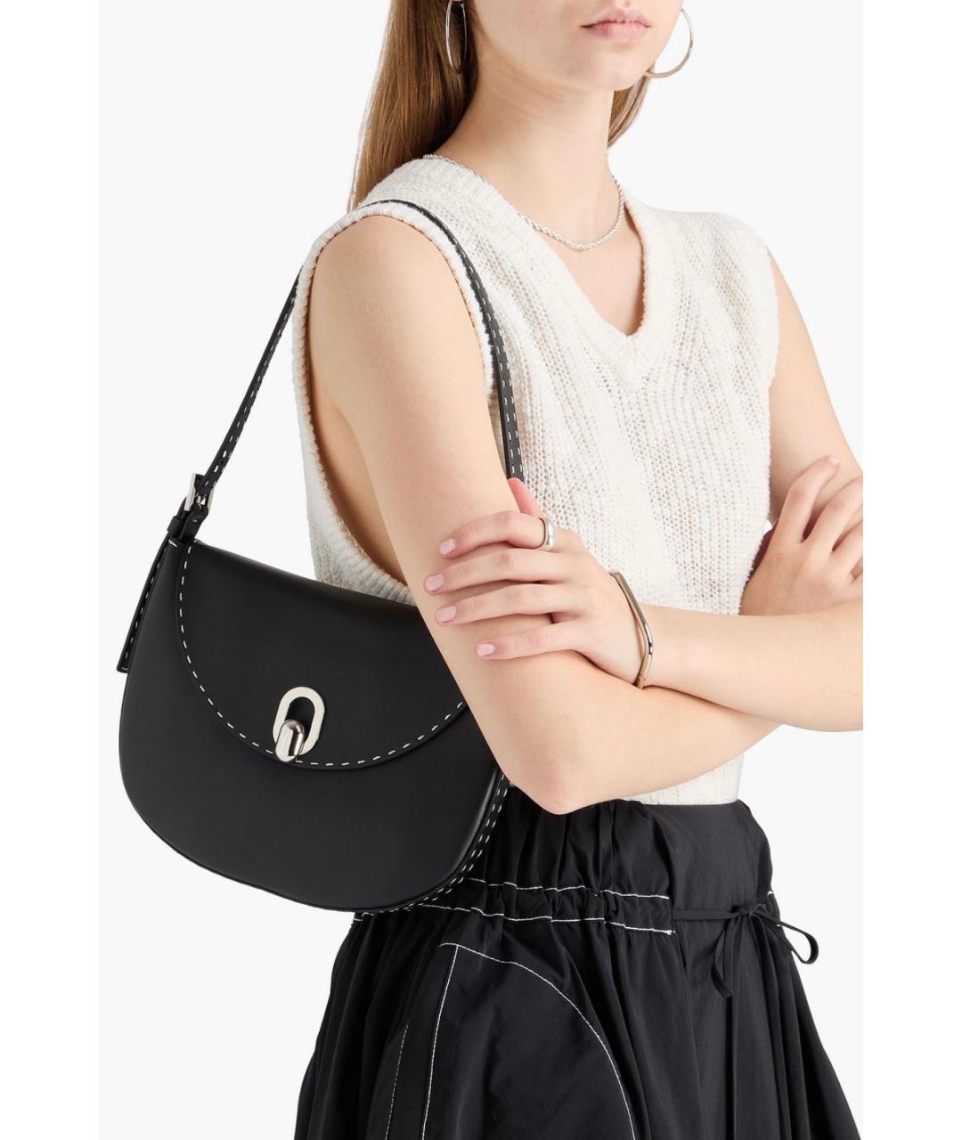 Savette Черная кожаная сумка через плечо, фото 2