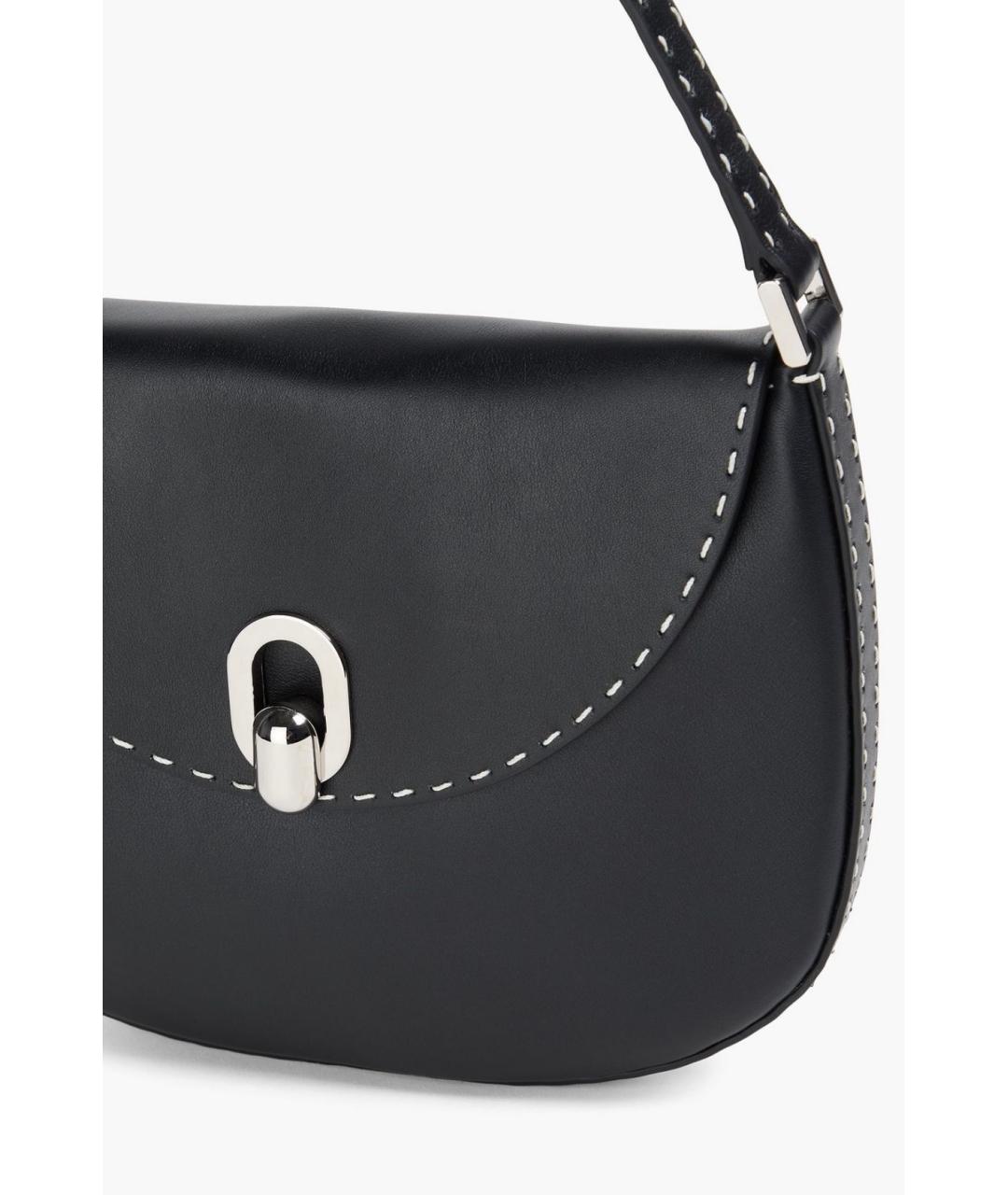 Savette Черная кожаная сумка через плечо, фото 5