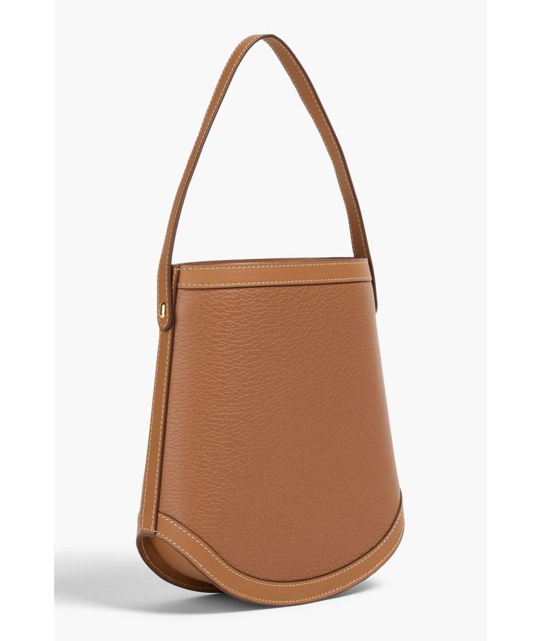 Savette Коричневая кожаная сумка с короткими ручками, фото 3