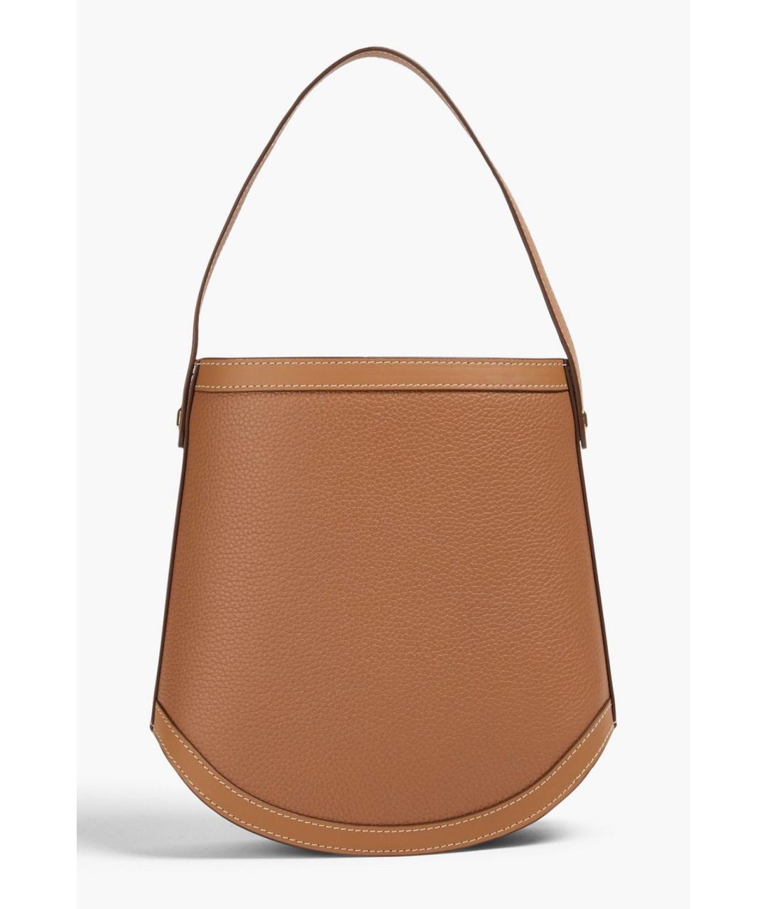 Savette Коричневая кожаная сумка с короткими ручками, фото 4