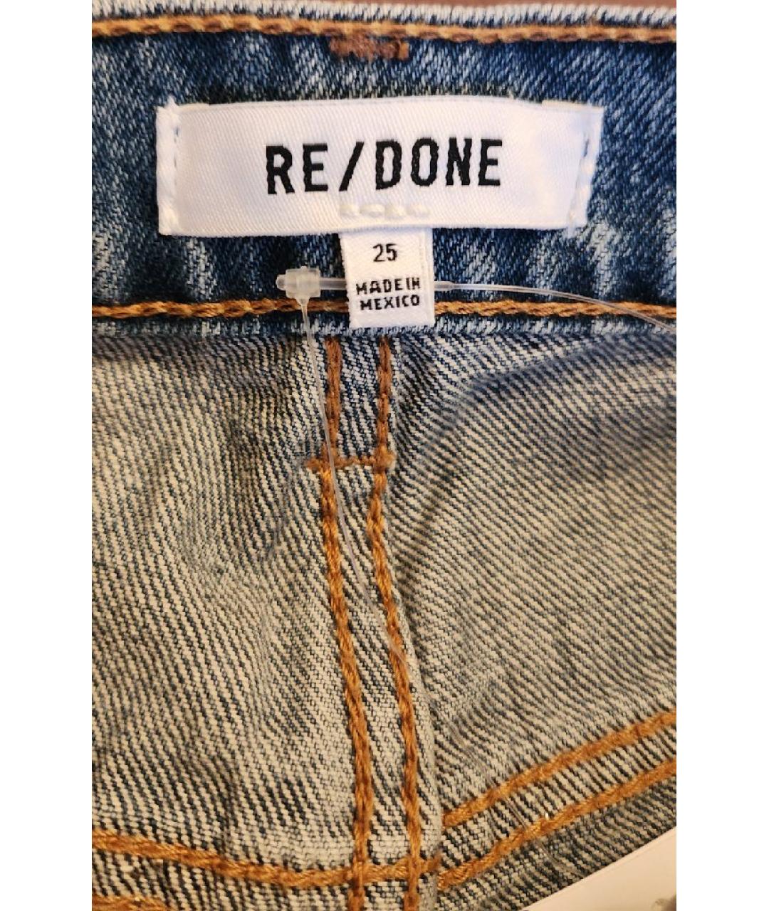 RE/DONE Синие хлопковые прямые джинсы, фото 3