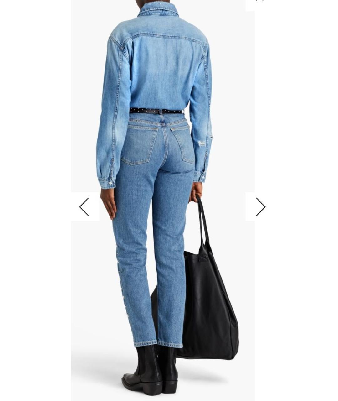 RE/DONE Синие хлопковые прямые джинсы, фото 2